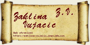 Žaklina Vujačić vizit kartica
